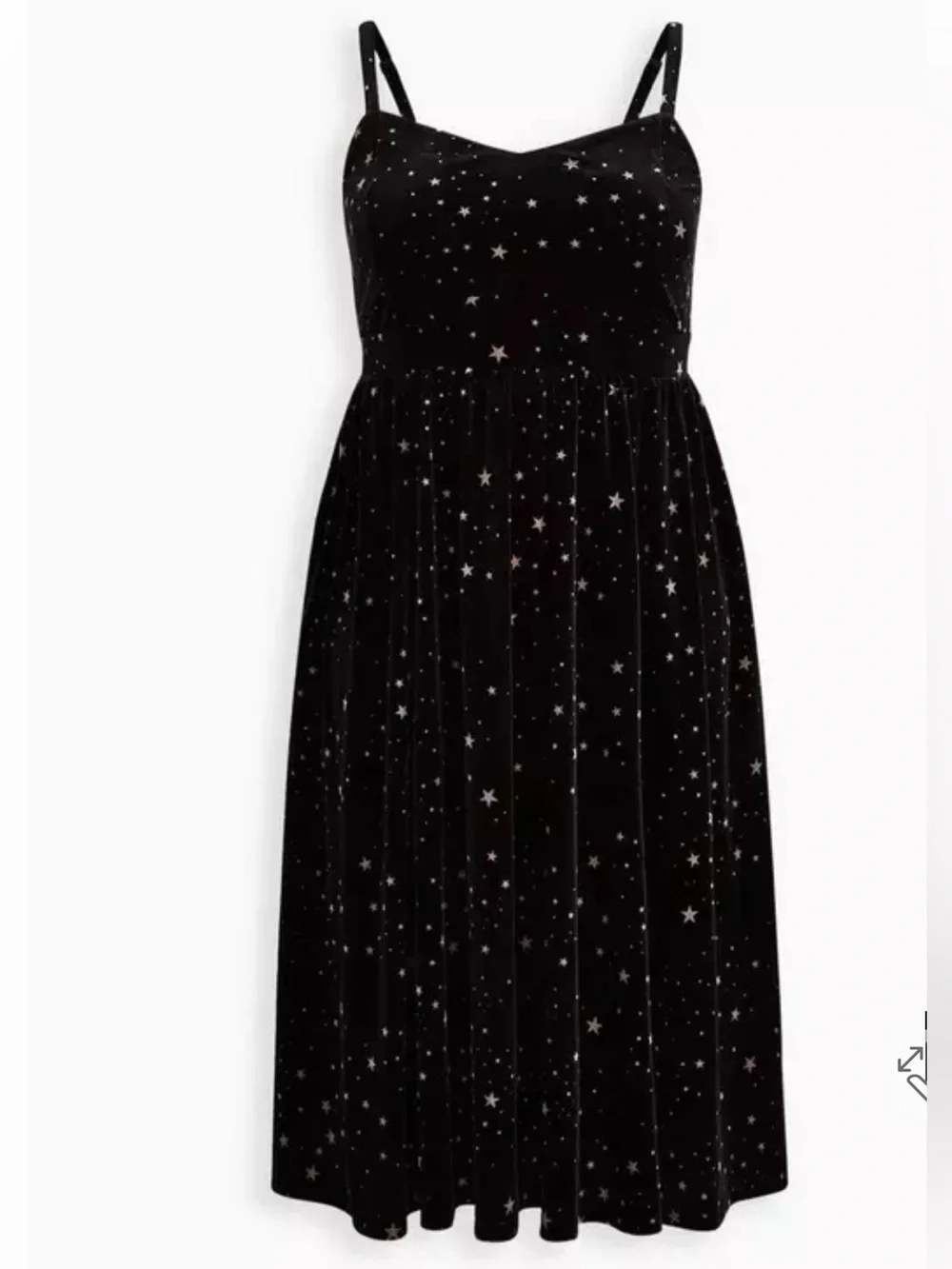 Torrid Midi Velvet Skater Dress Size 3X Black Star Print Sleeveless - Picture 1 of 7